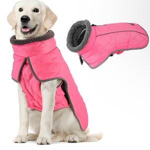 Fragralley Dog Coat Large, Waterproof Dog Jacket with Warm Fleece